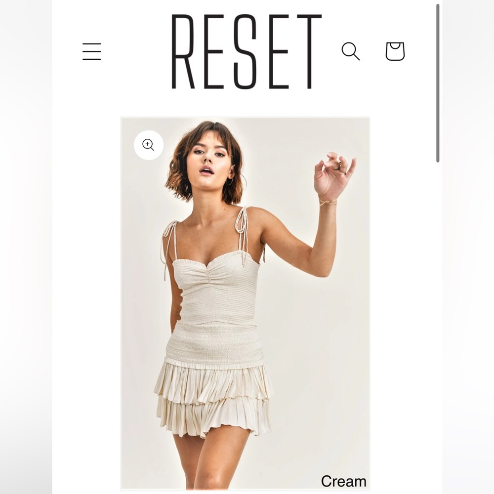 Reset (brand) Silk Amore skirt & Tallulah Cami Set Size Small in color cream